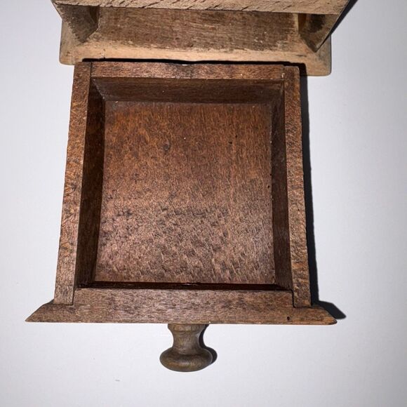 Vintage French Peugeot Freres Coffee Grinder Burr Mill Wooden French Country - Picture 8 of 16